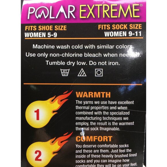 Polar Extreme Thermal Socks Insulated Women's Size 5-9 Pink White - NEW - Picture 7 of 14